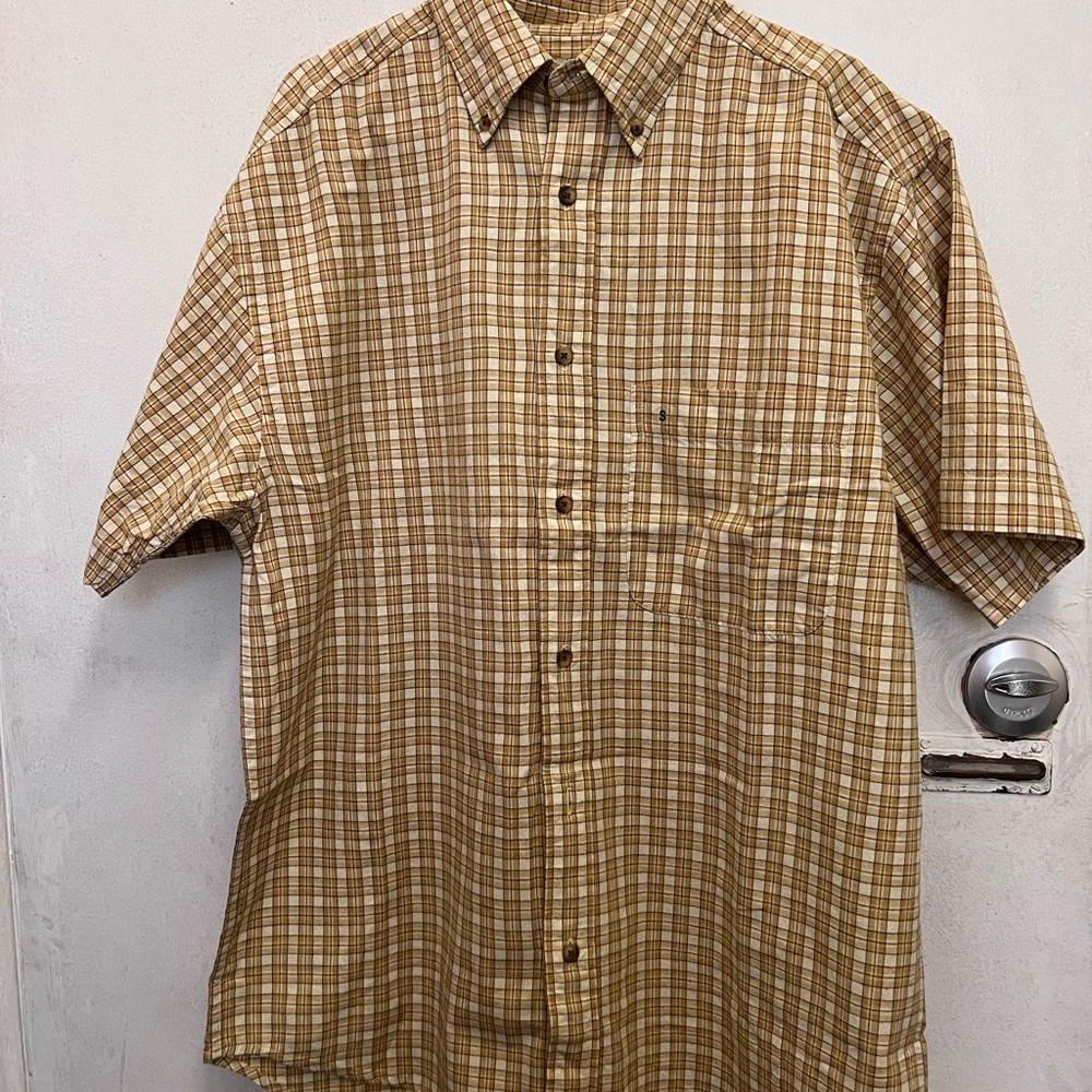 GAP Men's Brown Plaid Casual Shirt